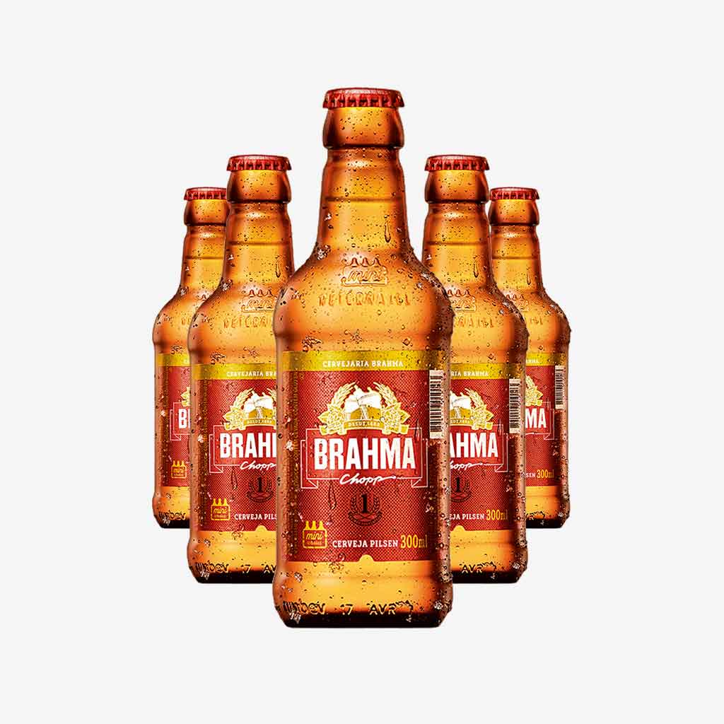 Cerveja Brahma Garrafa 300ML Com 24 Unidades – Vasilhame RETORNÁVEL